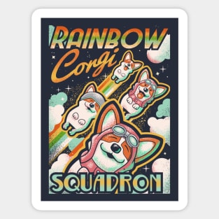 Rainbow Corgi Squad Sticker